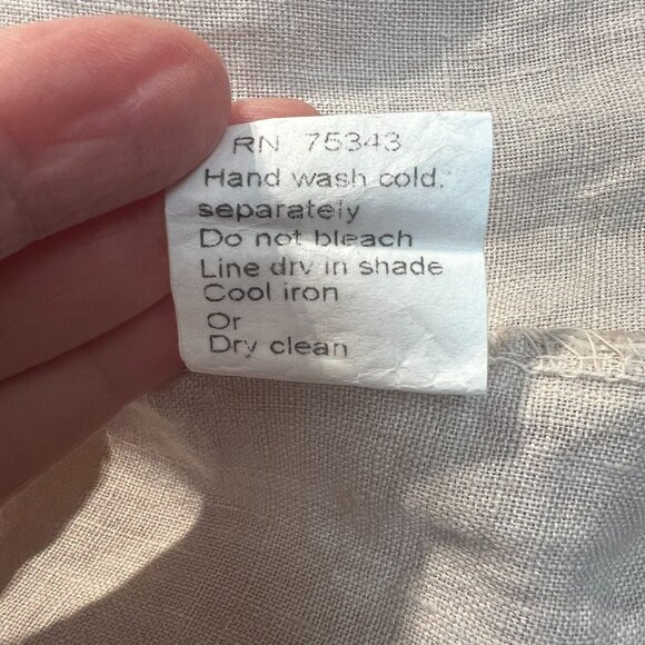 Stella Martini Tunic Top Women Small Beige 100% Linen Button Up Sleeveless Italy - Picture 11 of 12